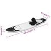 vidaXL Ensemble de planche SUP gonflable noir 360x81x10 cm