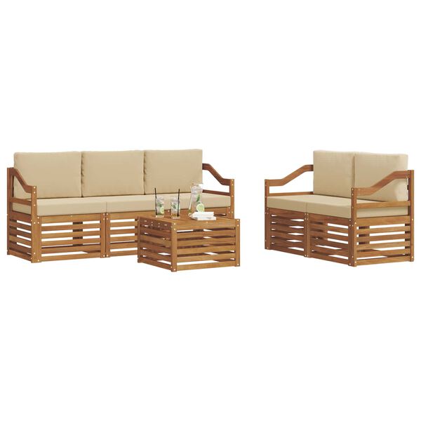 vidaXL Ensembles de canap&eacute;s avec coussin 6 pcs Naturel et Beige