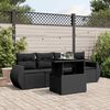 vidaXL Salon de jardin 5 pcs avec coussins noir r&eacute;sine tress&eacute;e