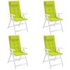 vidaXL Coussins de chaise à dossier haut lot de 4 vert vif