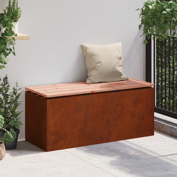 vidaXL Banc de jardin Rouill&eacute; 100 x 40 x 43 cm