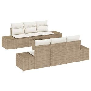 vidaXL Ensemble de canap&eacute; de jardin 8 pcs Beige et cr&egrave;me polyrotin