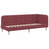 vidaXL Cadre de lit d'angle Bordeaux 80 x 200 cm tissu