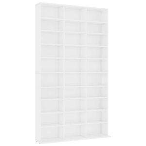 vidaXL Armoire &agrave; CD Blanc 102x23x177,5 cm Bois d'ing&eacute;nierie