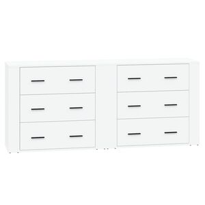 vidaXL Buffets 2 pcs blanc bois d'ing&eacute;nierie