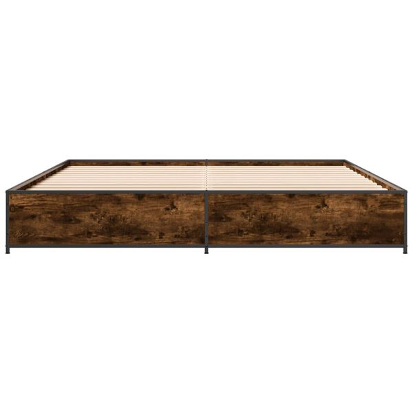 vidaXL Cadre de lit sans matelas ch&ecirc;ne fum&eacute; 180x200 cm