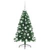 vidaXL Sapin de No&euml;l artificiel pr&eacute;-&eacute;clair&eacute; Vert 120 cm PVC