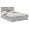 vidaXL Cadre de lit Gris Sonoma 140 x 190 cm Bois d'ing&eacute;nierie