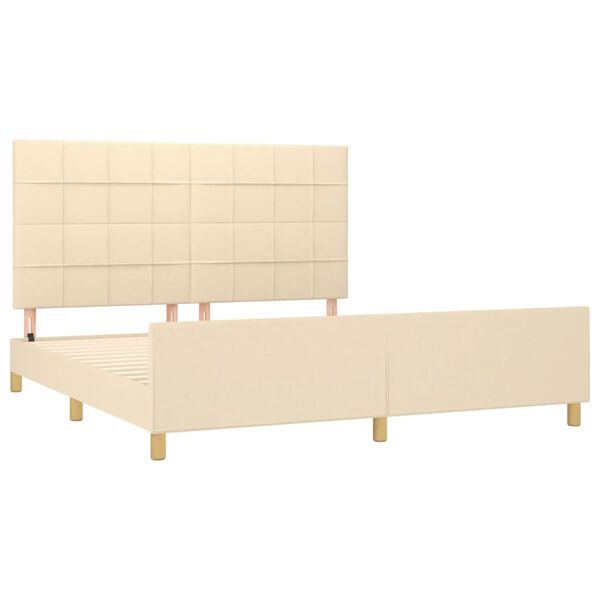 vidaXL Cadre de lit sans matelas cr&egrave;me 180x200 cm tissu