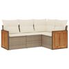 vidaXL Salon de jardin avec coussins 4 pcs beige r&eacute;sine tress&eacute;e