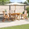 vidaXL Ensemble &agrave; manger de jardin 5pcs bois d'acacia solide textil&egrave;ne