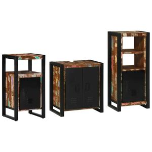 vidaXL Ensemble de mobilier de salle de bain 3 pcs Bois Recycl&eacute; Solide