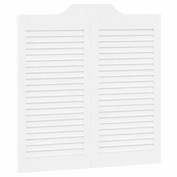 vidaXL Portes battantes &agrave; persiennes 2 paires blanc 80x80 cm