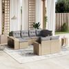 vidaXL Salon de jardin avec coussins 10 pcs beige r&eacute;sine tress&eacute;e