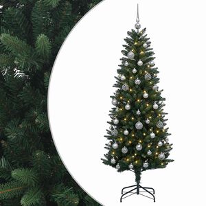 vidaXL Arbre de No&euml;l Artificiel avec Boule 120 cm 150 LED Blanc chaud