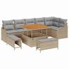 vidaXL Ensemble de canap&eacute; de jardin 9 pc Beige polyrotin