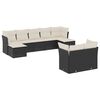 vidaXL Salon de jardin 9 pcs avec coussins noir r&eacute;sine tress&eacute;e