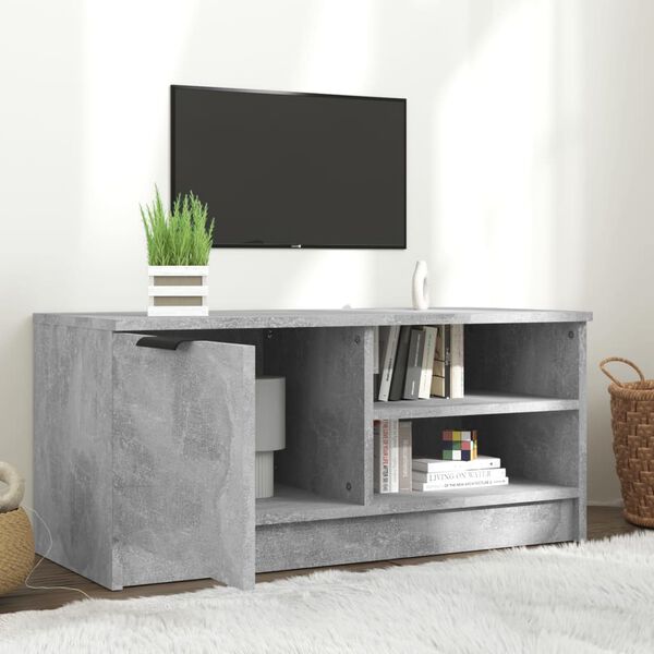 vidaXL Meuble TV Gris b&eacute;ton 80x35x36,5 cm Bois d'ing&eacute;nierie