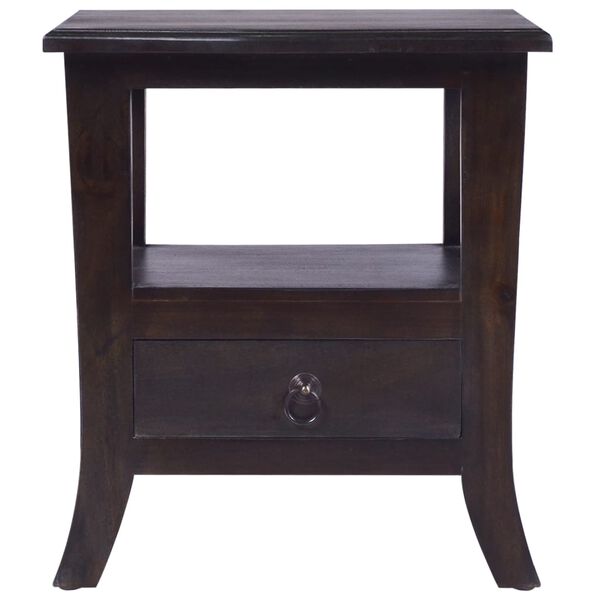 vidaXL Table de chevet Noir clair 40x40x45 cm Bois massif d'acajou