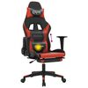 vidaXL Chaise de jeu de massage et repose-pied Noir rouge Similicuir