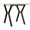 vidaXL Table &agrave; manger cadre en Y 80x80x75,5cm bois de pin massif acier