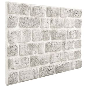 vidaXL Panneaux muraux 10 pc 100 x 50 cm Gris clair Mousse EPS