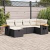 vidaXL Salon de jardin 6 pcs avec coussins noir r&eacute;sine tress&eacute;e