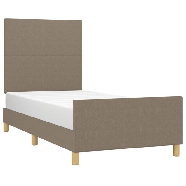 vidaXL Cadre de lit sans matelas taupe 90x200 cm tissu