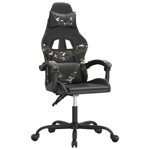 vidaXL Chaise de jeu Noir et camouflage Similicuir