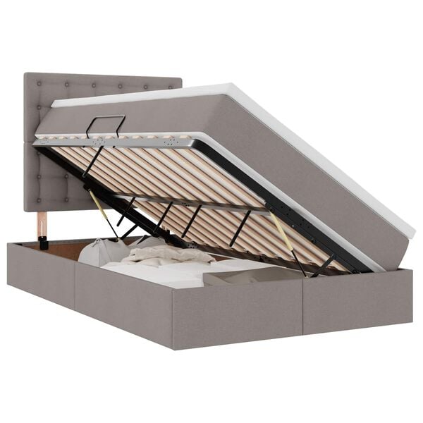 vidaXL Lit de Rangement Taupe 120 x 200 cm Cuir synthétique