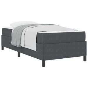 vidaXL Cadre de lit avec matelas Gris fonc&eacute; 100 x 200 cm tissu