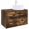 vidaXL Ensemble de mobilier de salle de bain 2 pc Ch&ecirc;ne fum&eacute;