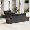 vidaXL Ensemble de canap&eacute; de jardin 6 pcs Noir Poly rotin
