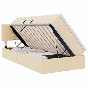 vidaXL Lit avec rangement et matelas Cr&egrave;me 90 x 190 cm Velours