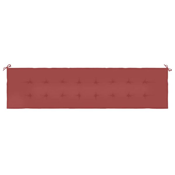 vidaXL Coussin de banc de jardin rouge bordeaux 200x50x4 cm