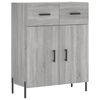 vidaXL Buffet haut Sonoma gris 69,5x34x180 cm Bois d'ing&eacute;nierie