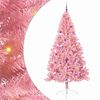 vidaXL Sapin de No&euml;l artificiel pr&eacute;-&eacute;clair&eacute; Rose 240 cm PVC