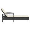 vidaXL Chaise longue avec coussin noir 63x200x81 cm résine tressée