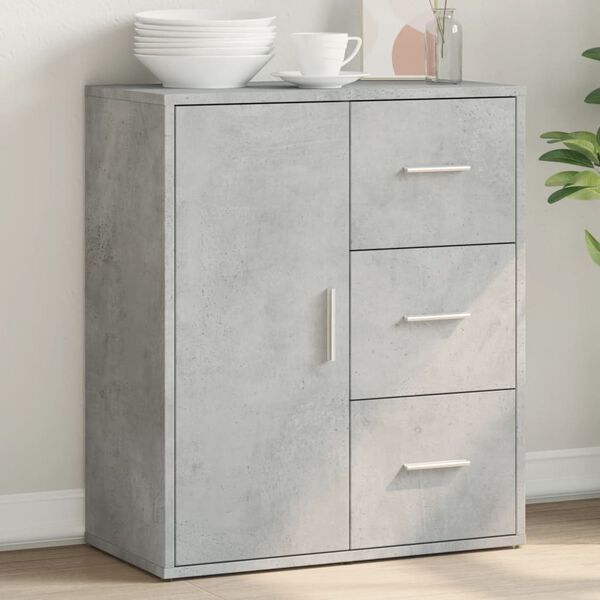 vidaXL Buffet gris béton 60x31x70 cm bois d'ingénierie