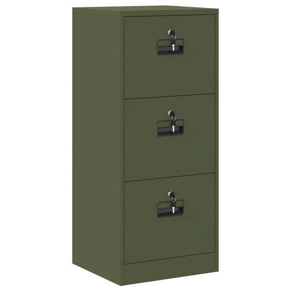 vidaXL Cabinet de Dossier avec tiroir Vert olive 45,5 x 42 x 106,5 cm