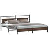 vidaXL Cadre de lit en m&eacute;tal sans matelas ch&ecirc;ne marron 200x200 cm