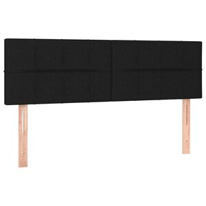 vidaXL T&ecirc;tes de lit 2 pcs Noir 72x5x78/88 cm Tissu