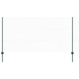 vidaXL Cl&ocirc;ture hexagonale avec poteau 50 x 1,2 m Vert Maille