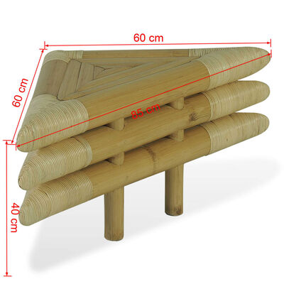 vidaXL Table de chevet 2 pcs 60 x 60 x 40 cm Bambou naturel
