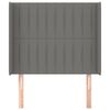 vidaXL T&ecirc;te de lit avec oreilles Gris fonc&eacute; 93x16x118/128 cm Tissu