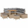 vidaXL Ensemble de canap&eacute; de jardin 8 pc Beige polyrotin