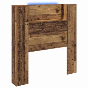 vidaXL T&ecirc;te de lit de rangement avec LED Bois ancien Bois d'ing&eacute;nierie