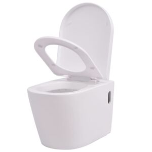 vidaXL Toilette murale C&eacute;ramique Blanc