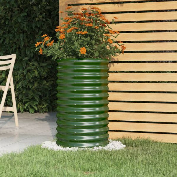 vidaXL Jardinière de jardin Acier galvanisé 40x40x68 cm Vert