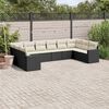 vidaXL Salon de jardin 10 pcs avec coussins noir r&eacute;sine tress&eacute;e